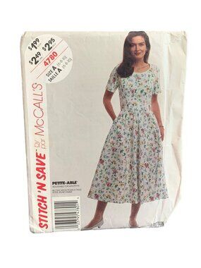 Stitch N Save McCalls Pattern 4780 Misses Dress Size 6-8-10 Uncut